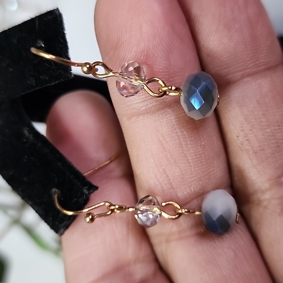 Statement Choker Necklace Earrings Set Cascading Crystal and Chain Waterfall - Picture 9 of 11